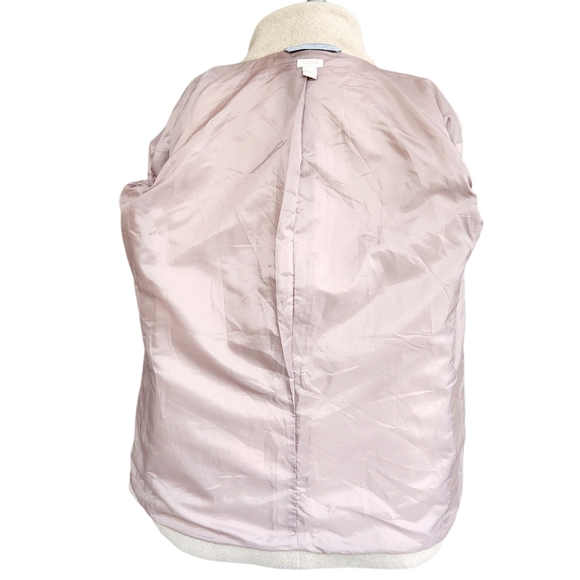 J Crew City Coat Neutral Tan Wool Blend Petite 6 6P Cocoon Zip Stadium Cloth? - Picture 12 of 15